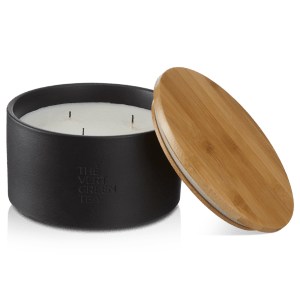 Bouclair Green Tea Candle with Wooden Lid