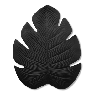 Black Leaf-Shaped Placemat