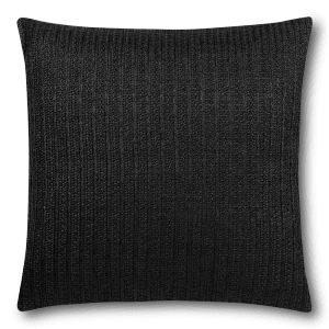 Black Decorative Pillow with Tone-on-Tone Lines 18" x 18"