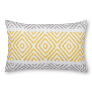 Yellow Diamond Decorative Lumbar Pillow 13" x 20"