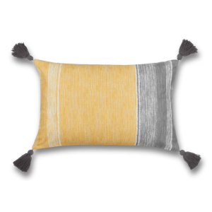Yellow/Grey Lumbar Cushion 13" x 20"