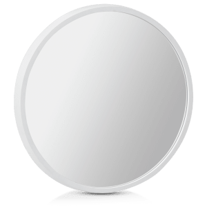 Round Mirror with White Frame