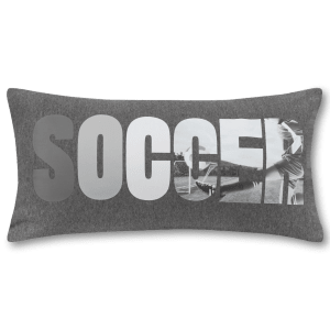 Soccer Grey Decorative Lumbar Pillow 