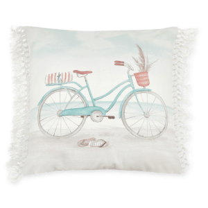 Hampton Bicycle Fringe Decorative Pillow 19" x 19"