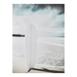 Surfboard on Beach Printed Canvas