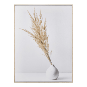 Pampas Bouquet in Vase Printed Canvas