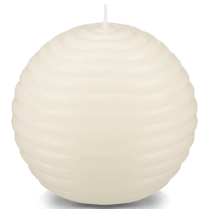 Ribbed White Globe Candle