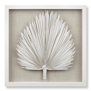 White Palm Leaf Shadow Box Wall Art