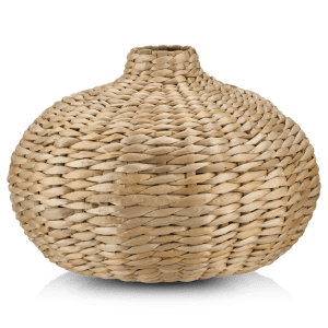 Vase en fibre naturelle tissée