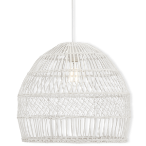 White Rattan Ceiling Lamp