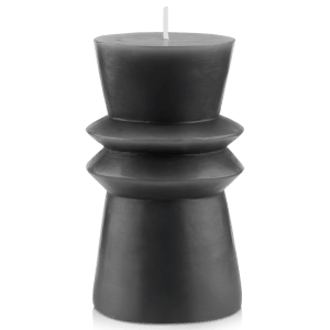 Geometric Black Pillar Candle