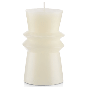 Geometric White Pillar Candle