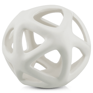 Sphère décorative ajourée en céramique blanche