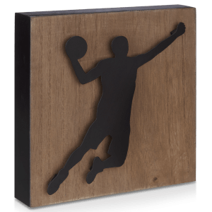 Small 3D Wall Art with Basketball Silhouette