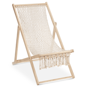 Chaise longue pliable en macramé