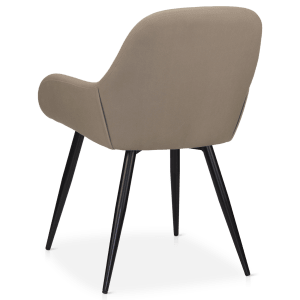 Taupe Faux Leather and Black Metal Dining Chair