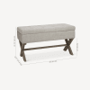 Upholstered Fabric and Wood Storage Bench