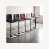 Matte Faux Leather and Chrome Adjustable Bar Stool