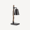 Lampe de table en bois et en métal