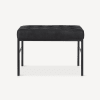 Textured Faux Leather Bench with a Metal Base