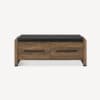 Faux Leather and Wood Storage Bench