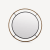 Round Wood-Framed Mirror