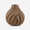 Carved Brown Wood Bud Vase