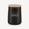 Black Ceramic Garlic Container