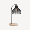 Lampe de table en rotin noir
