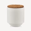 Candle in White Ceramic Pot with Rattan Lid