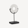 Off-White Marble Disc on Stand