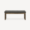 Upholstered Chita Fabric Bench with Wooden Legs