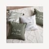 Mohira Inspiring Embroidery and Fringe Sage Throw Pillow Cover 