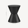 Wood Hourglass Side Table in Black