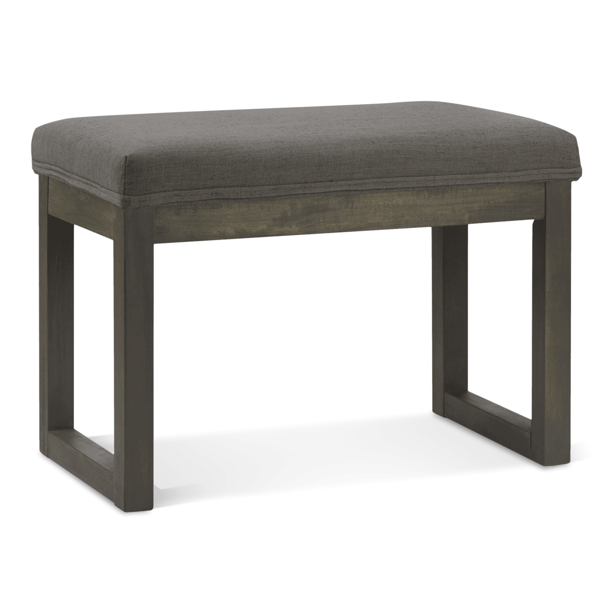 Fabric and Rubberwood Bench