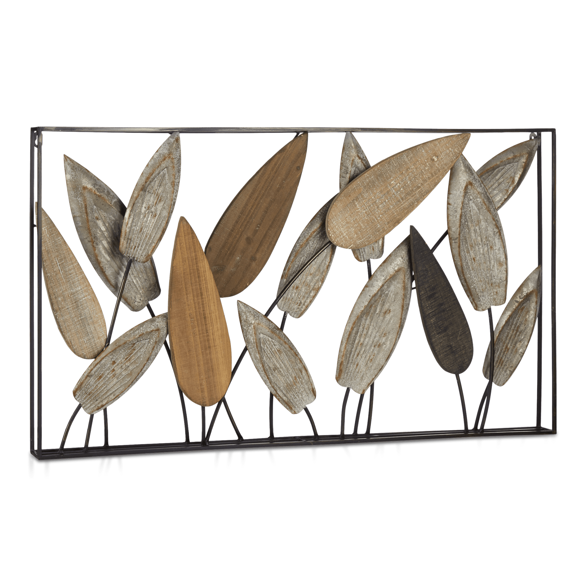 Leaf Wood & Metal Wall Art