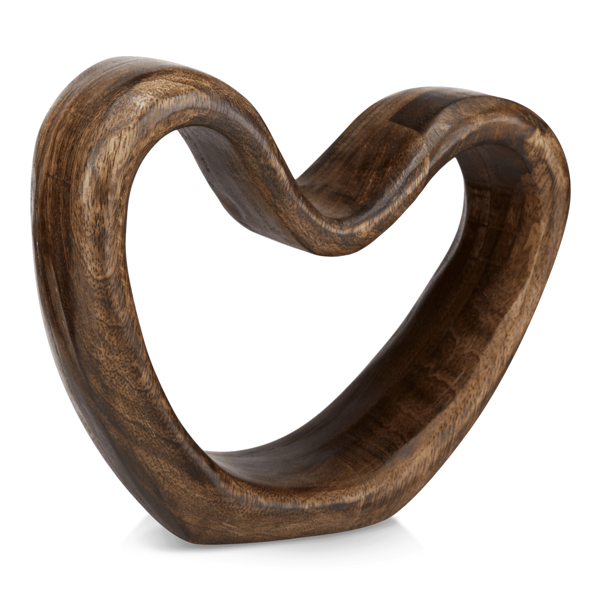 Coeur décoratif en bois de manguier