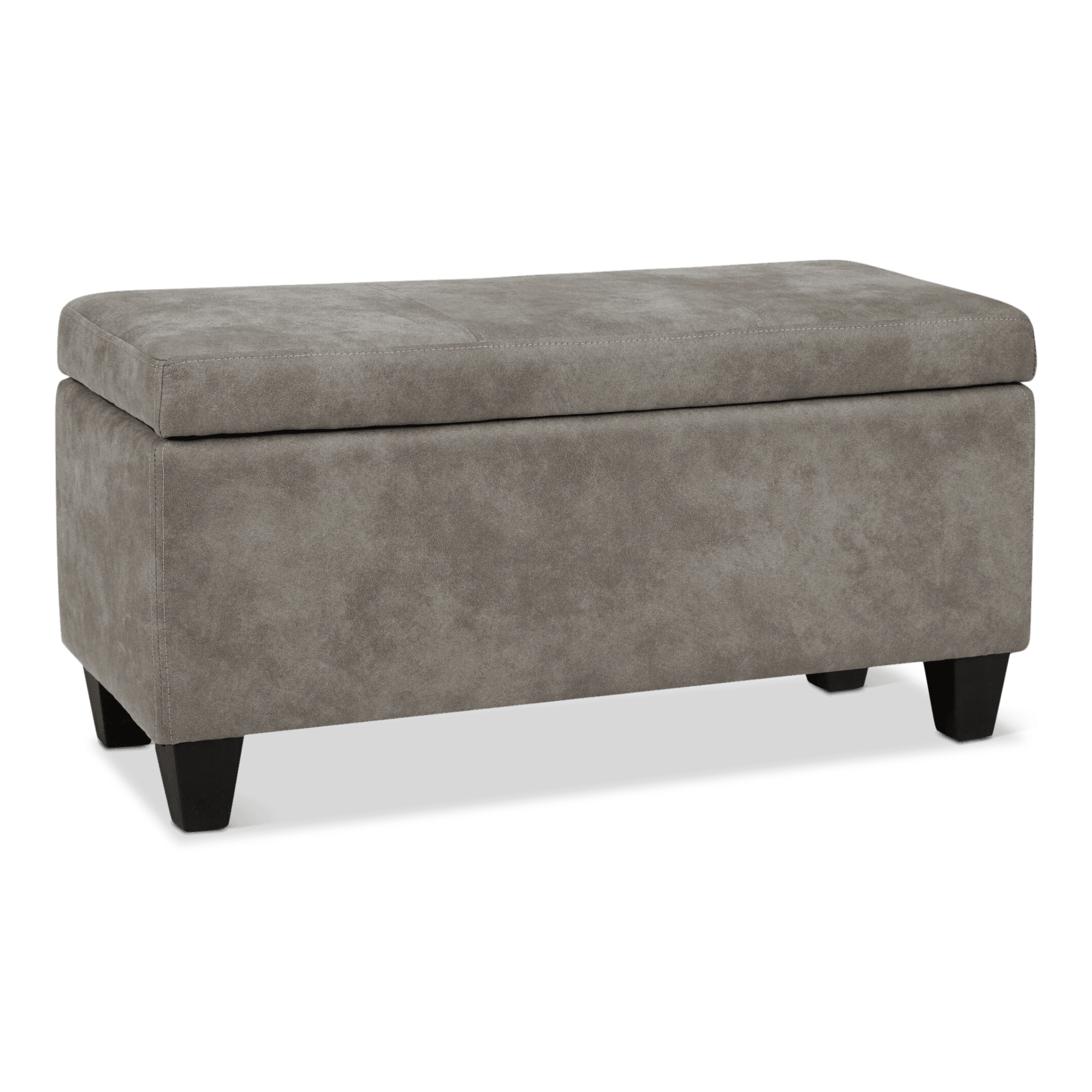 Textured Faux Leather Storage Bench