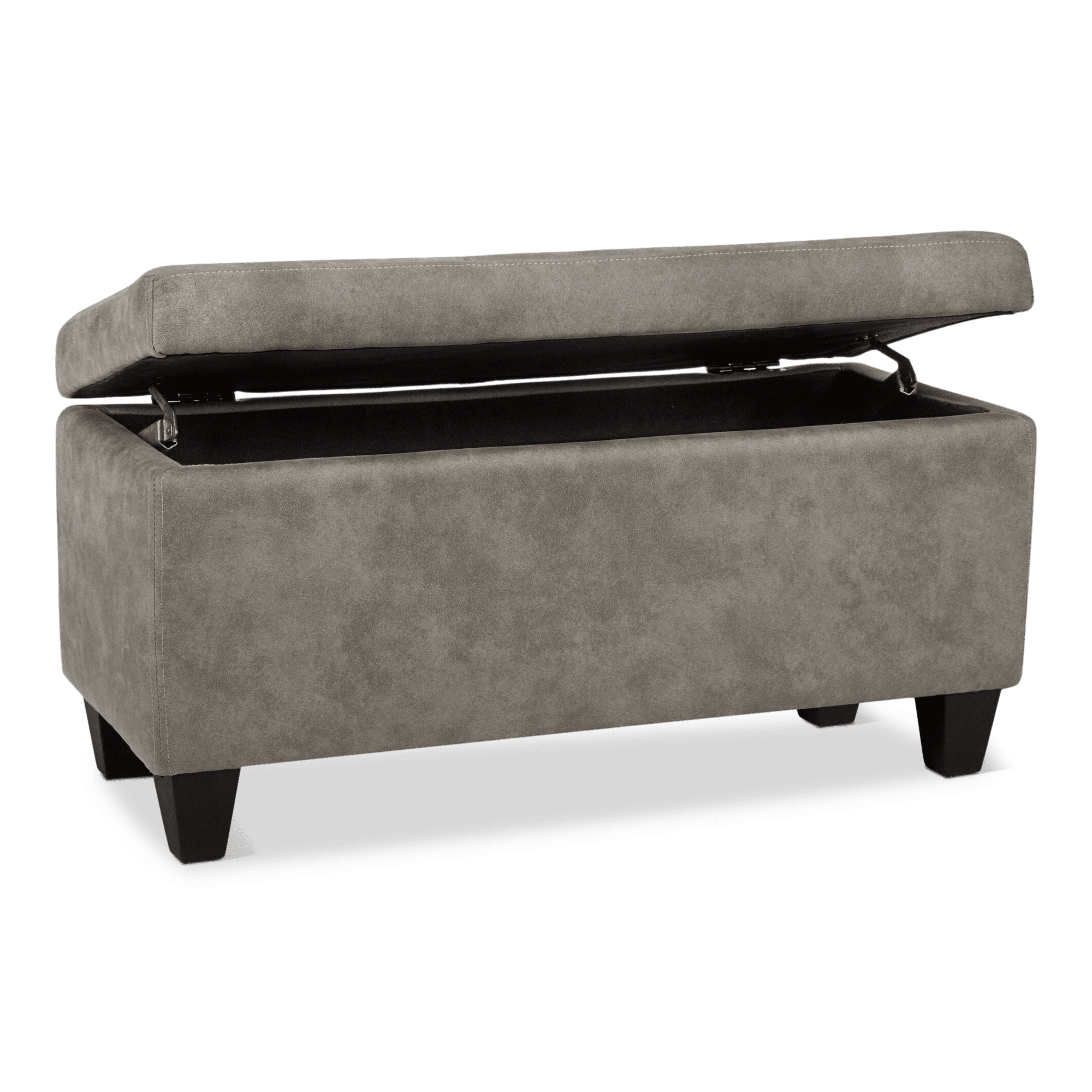 Textured Faux Leather Storage Bench