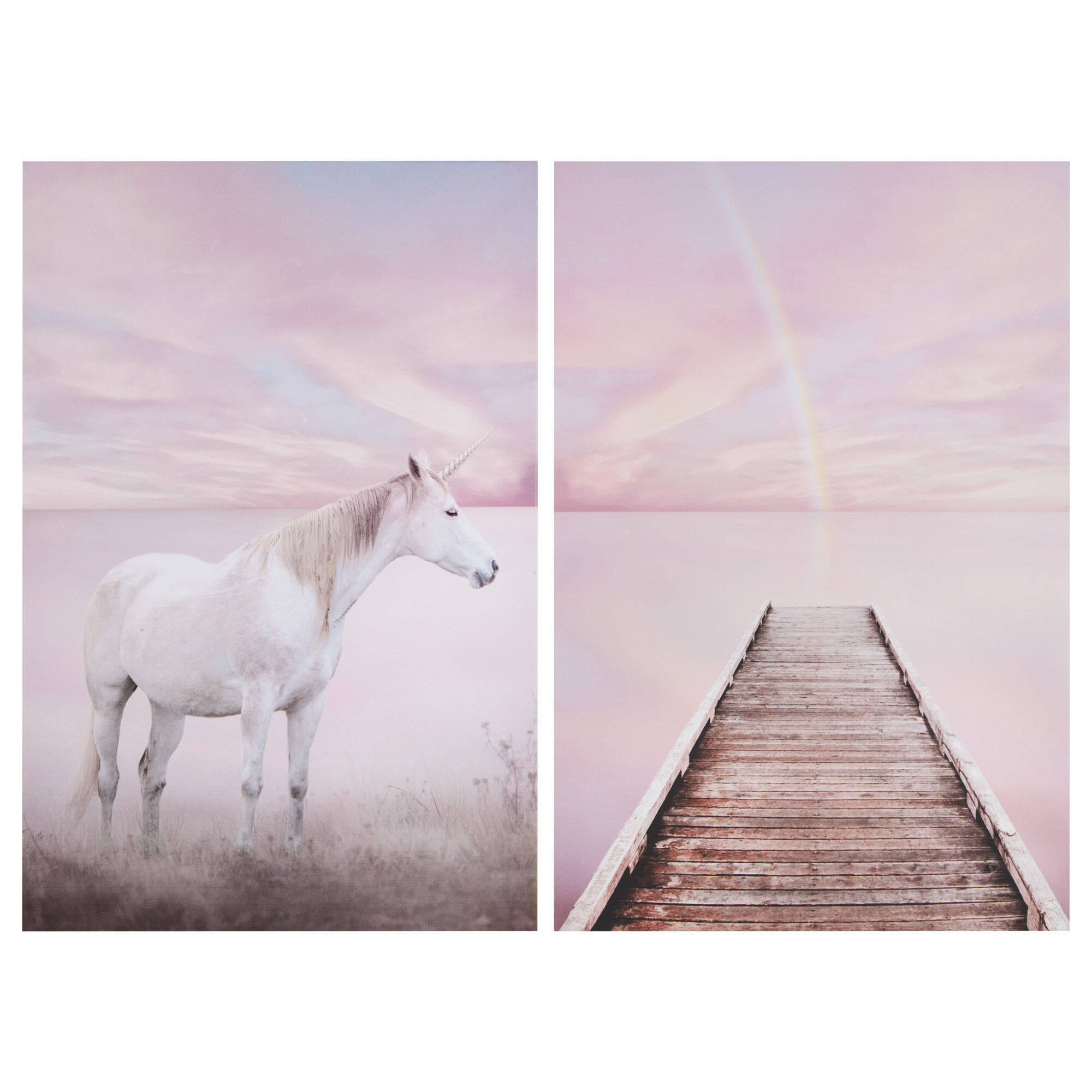 Set of 2 Unicorn and Dock Canvases