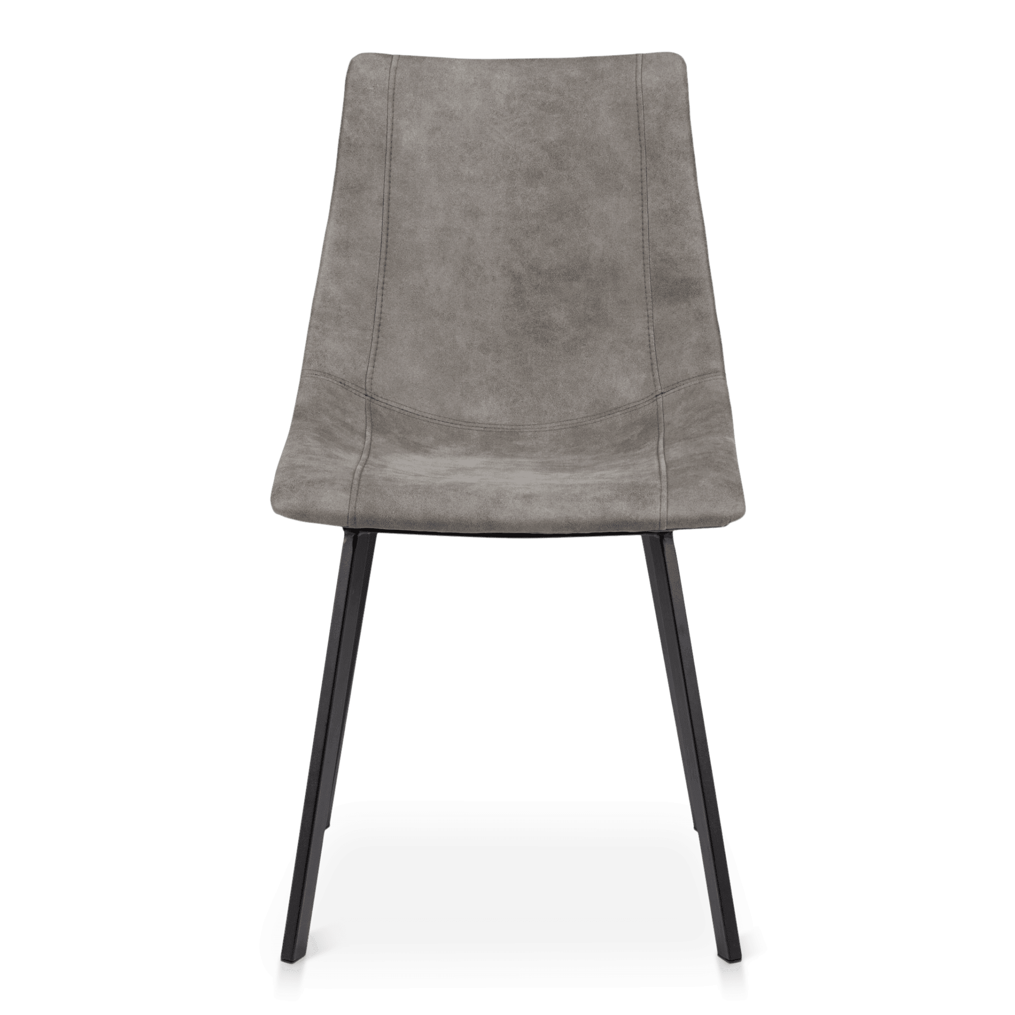 Textured Faux Leather and Metal Dining Chair