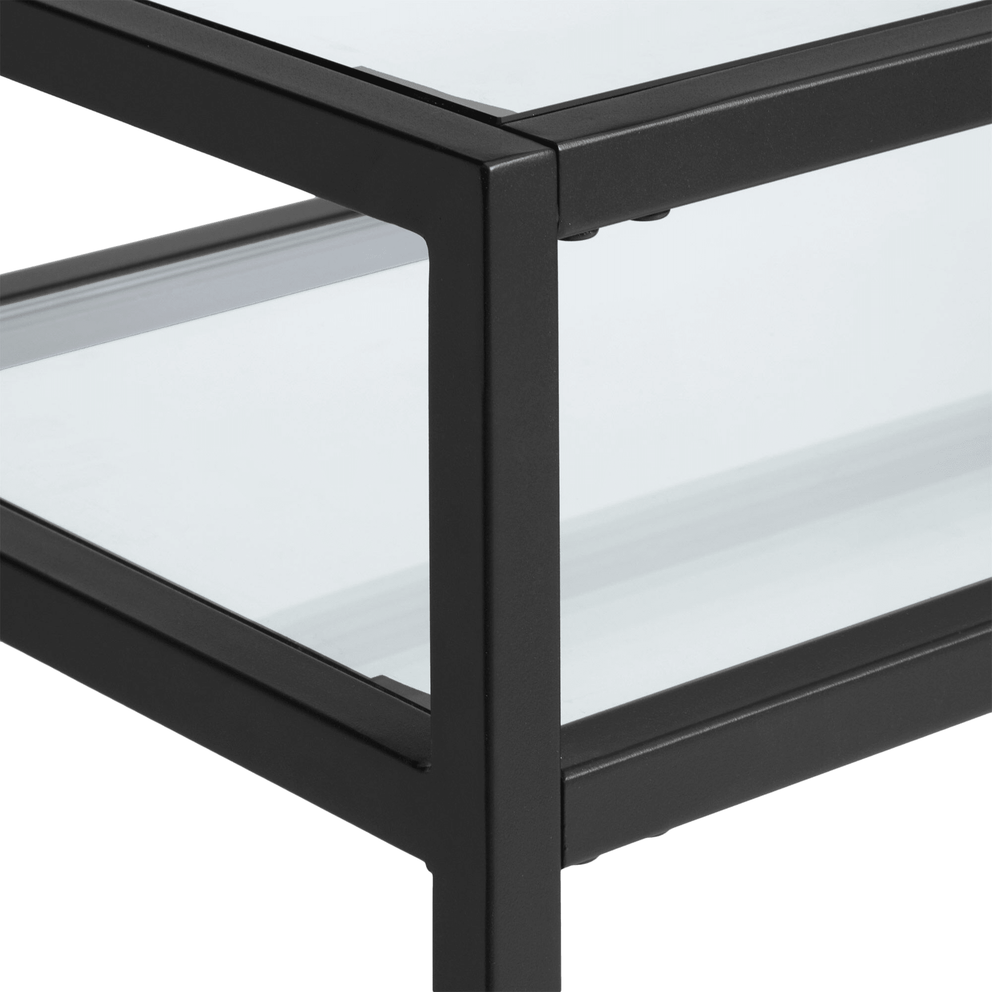 2-Shelf Tempered Glass and Metal Console Table