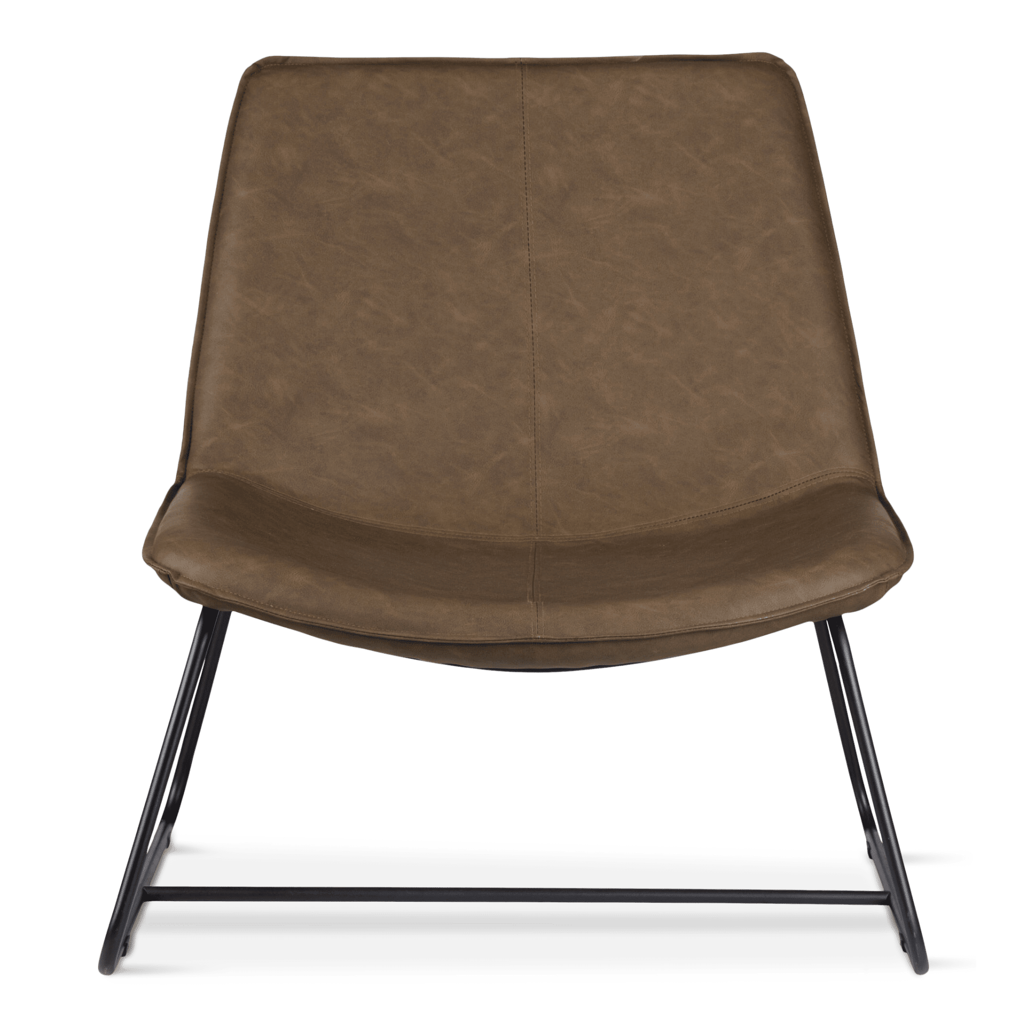 Faux Leather and Metal Lounge Chair