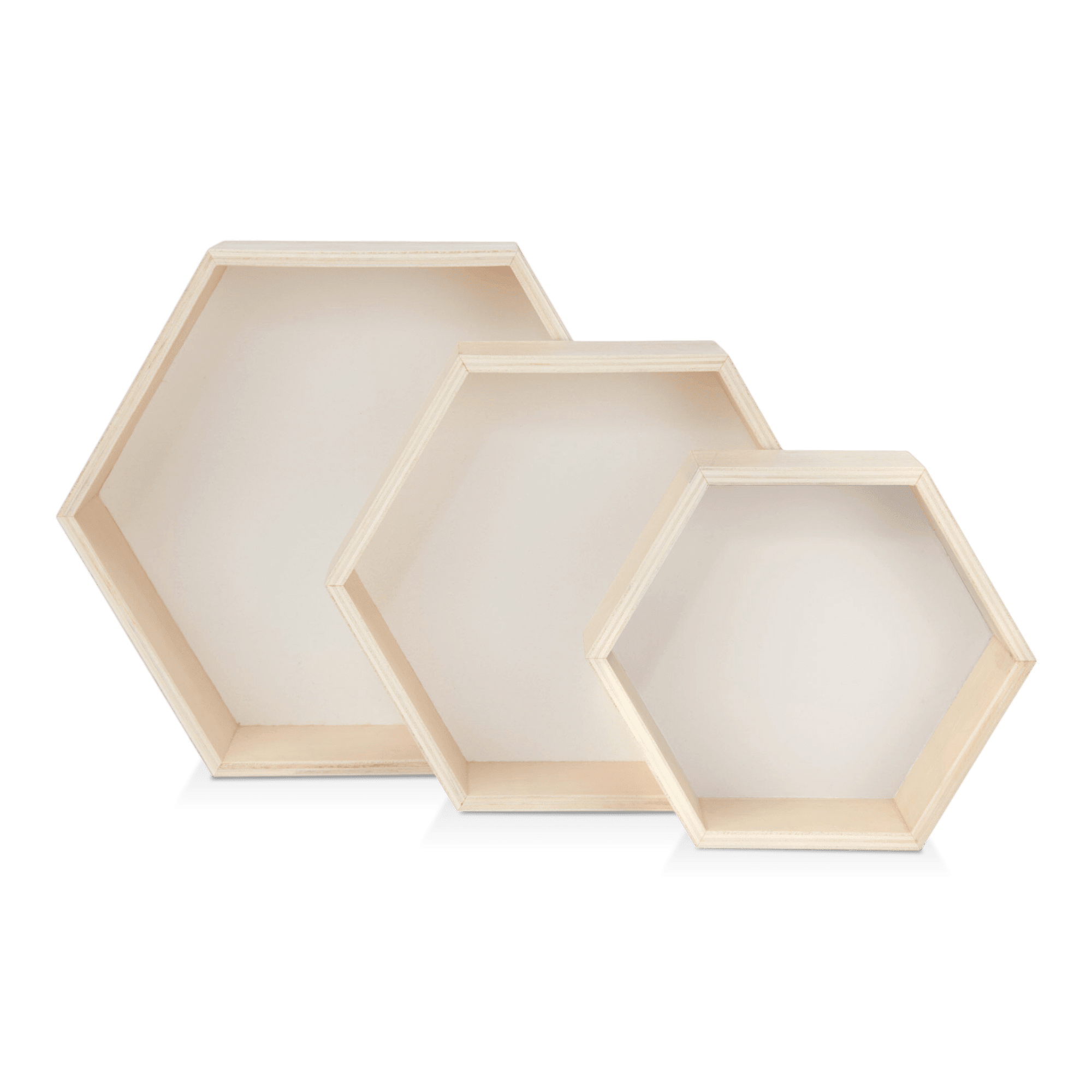 Set of 3 Hexagonal Wall Shelves