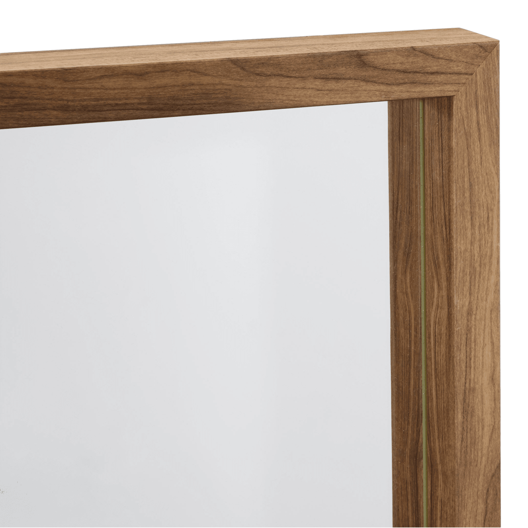 Miroir plein pied avec cadre au look de bois