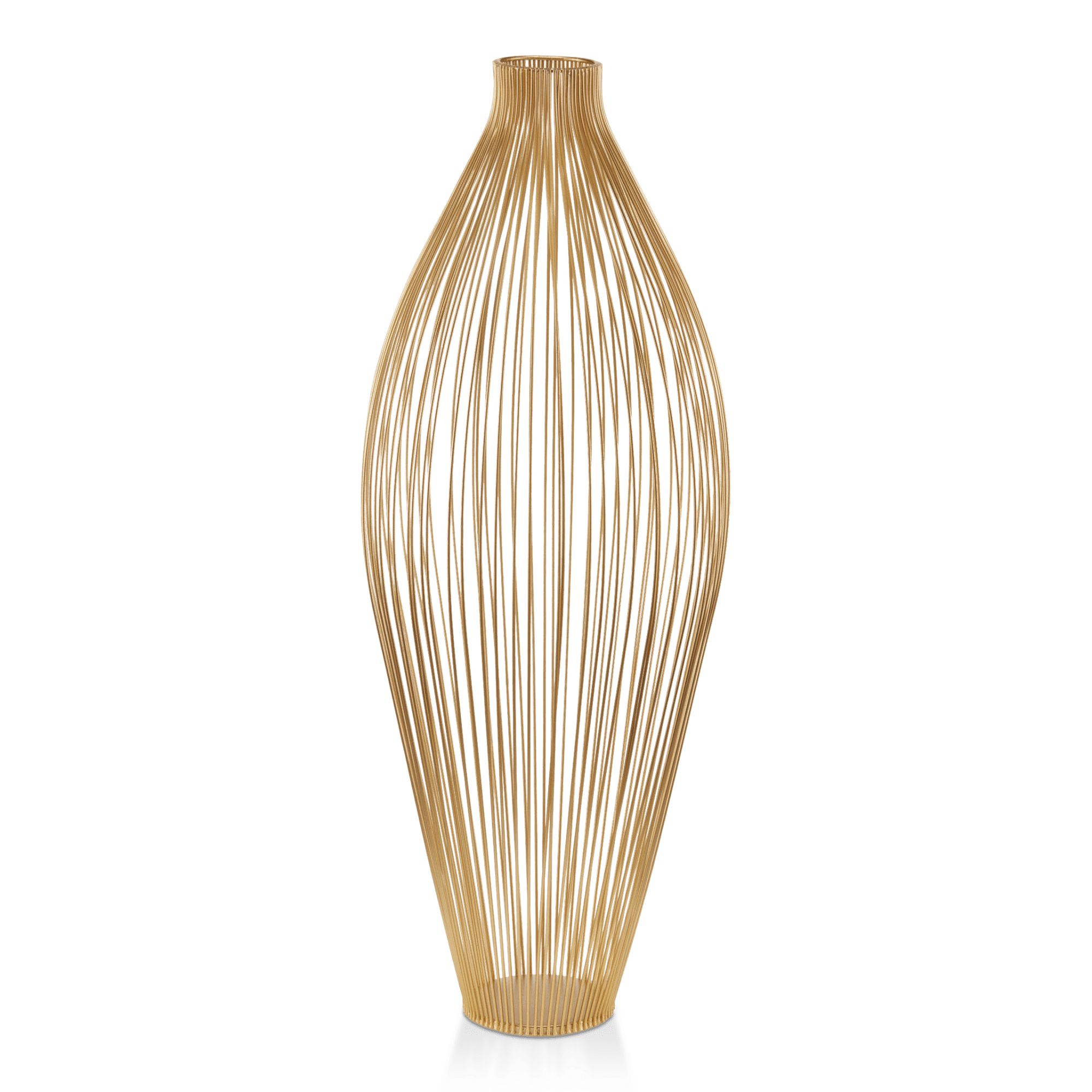 Grand vase en tiges de métal