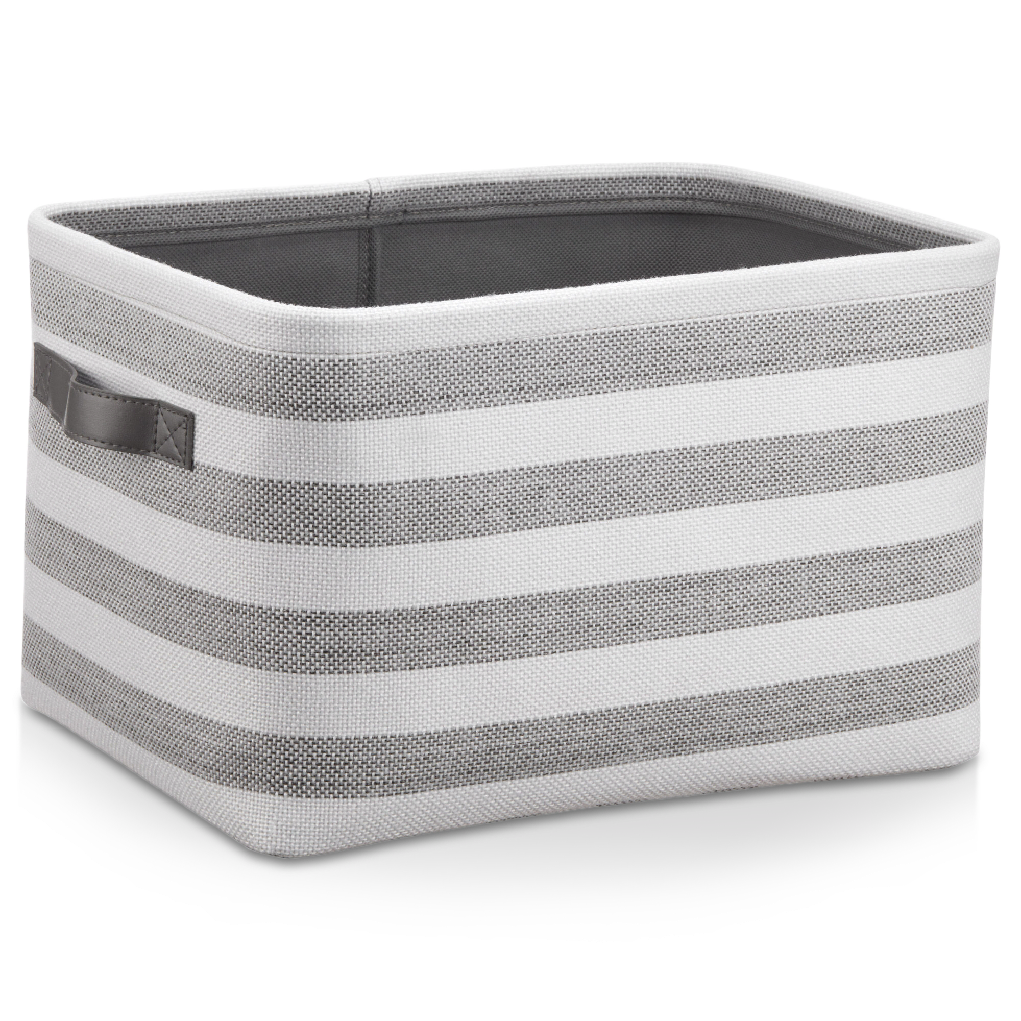 Striped Storage Basket With Handles