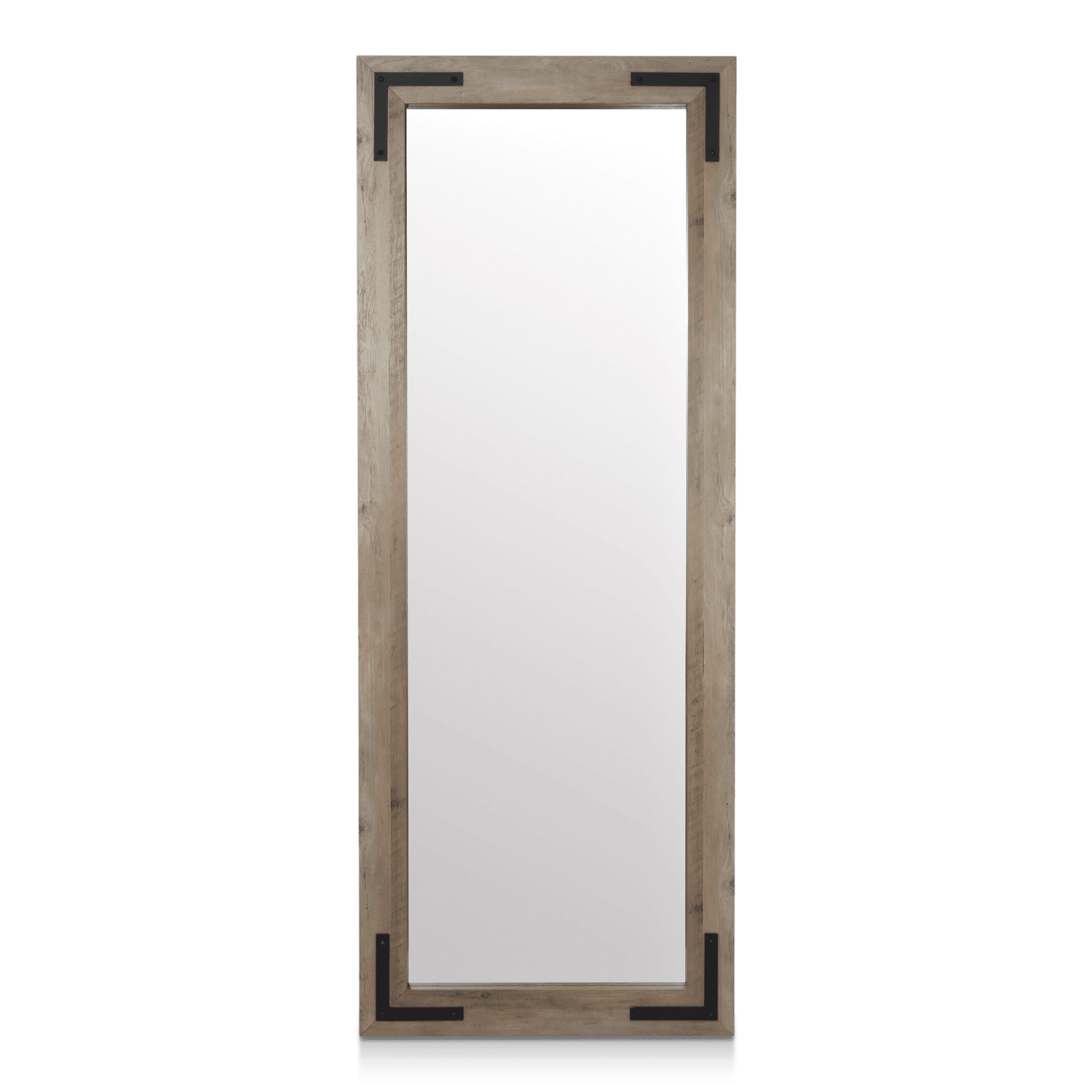 Miroir avec cadre en bois et métal