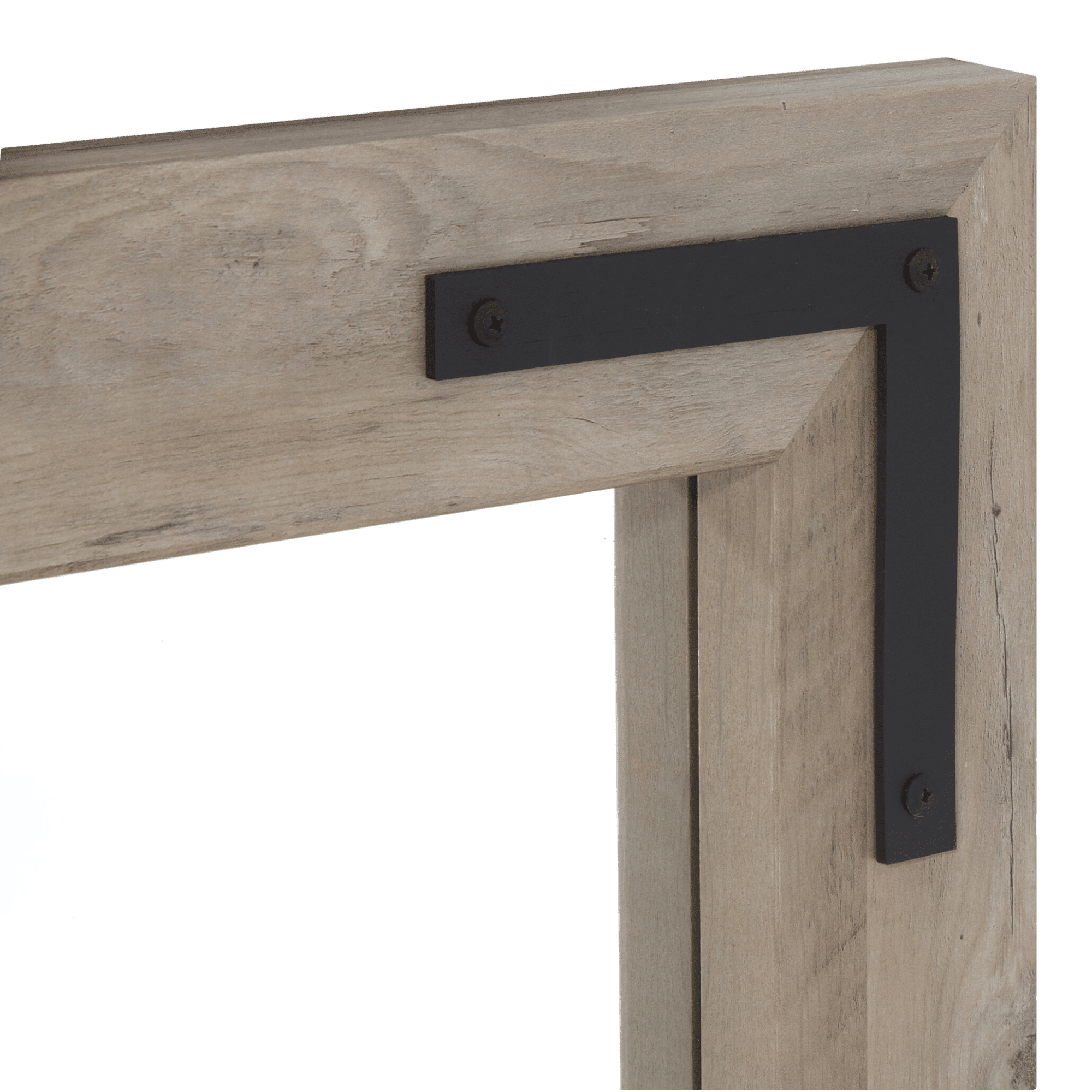 Miroir avec cadre en bois et métal