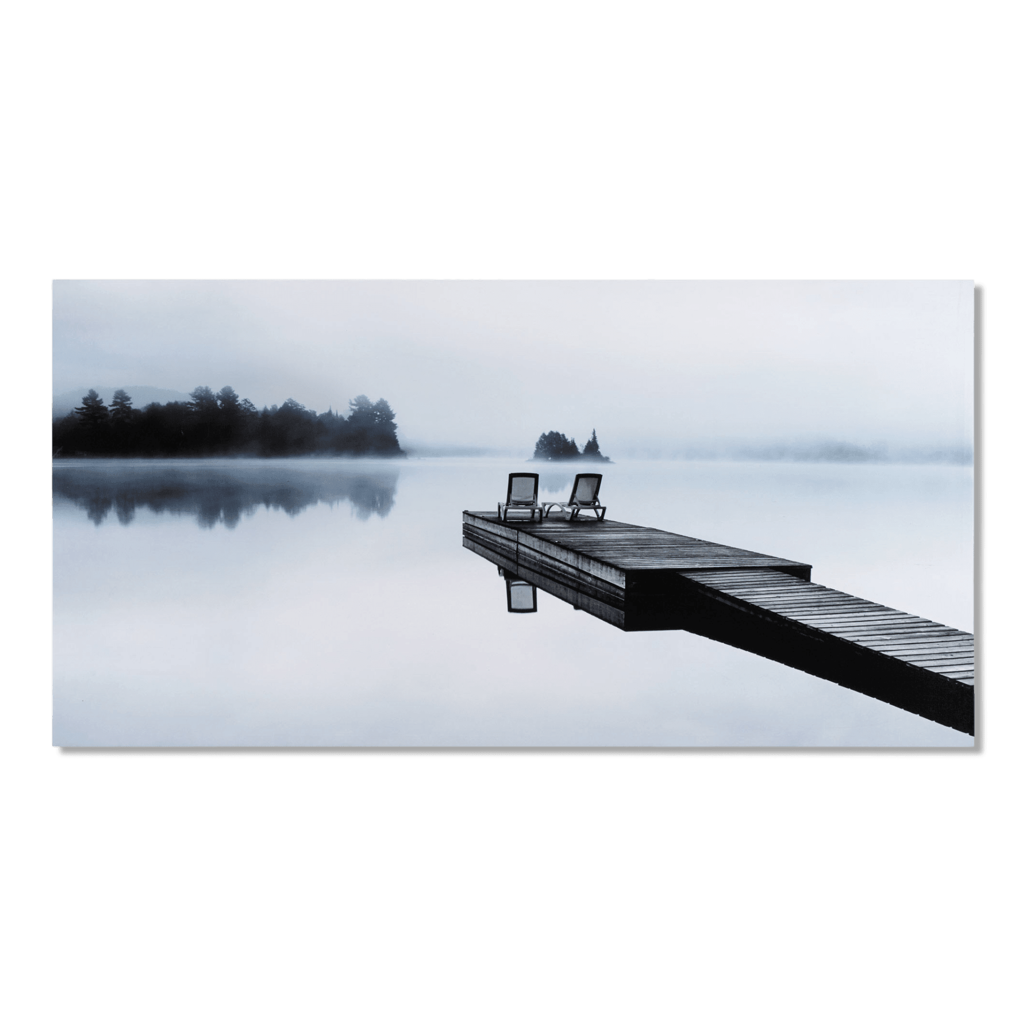 Two Chairs on a Dock Printed Canvas